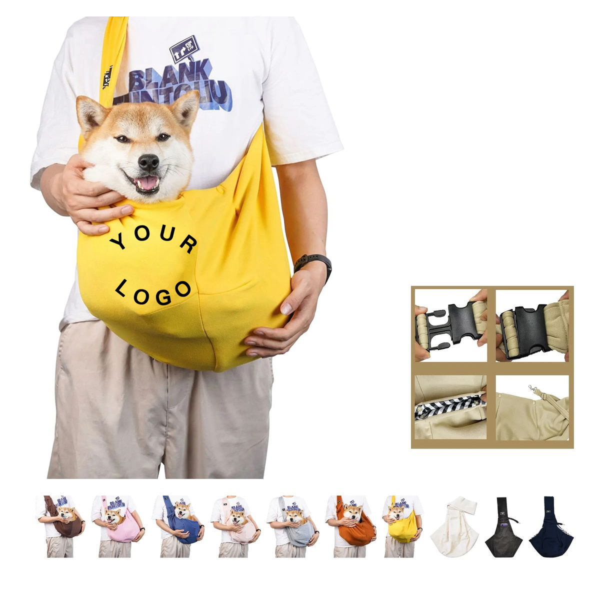 Small Dog Sling Bag with Breathable Fabric Design 4