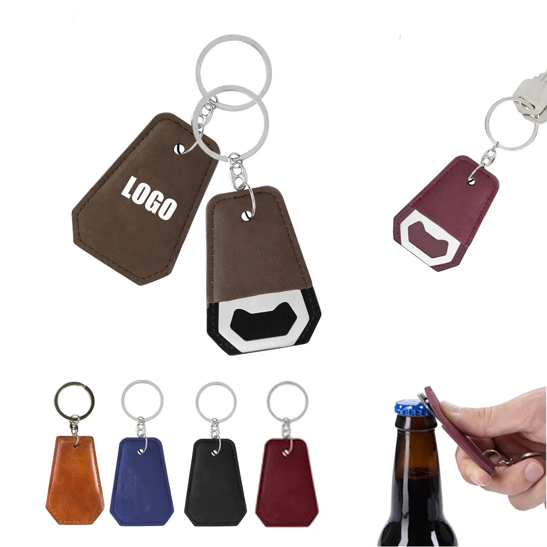 PU Bottle Opener with Key Chain 3