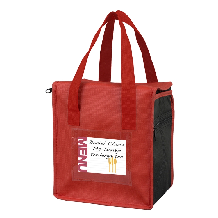 8"W x 8-1/2"H x 6"Gusset - "SUPER FROSTY" Insulated Food Delivery Bag – Lunch Size Tote 10