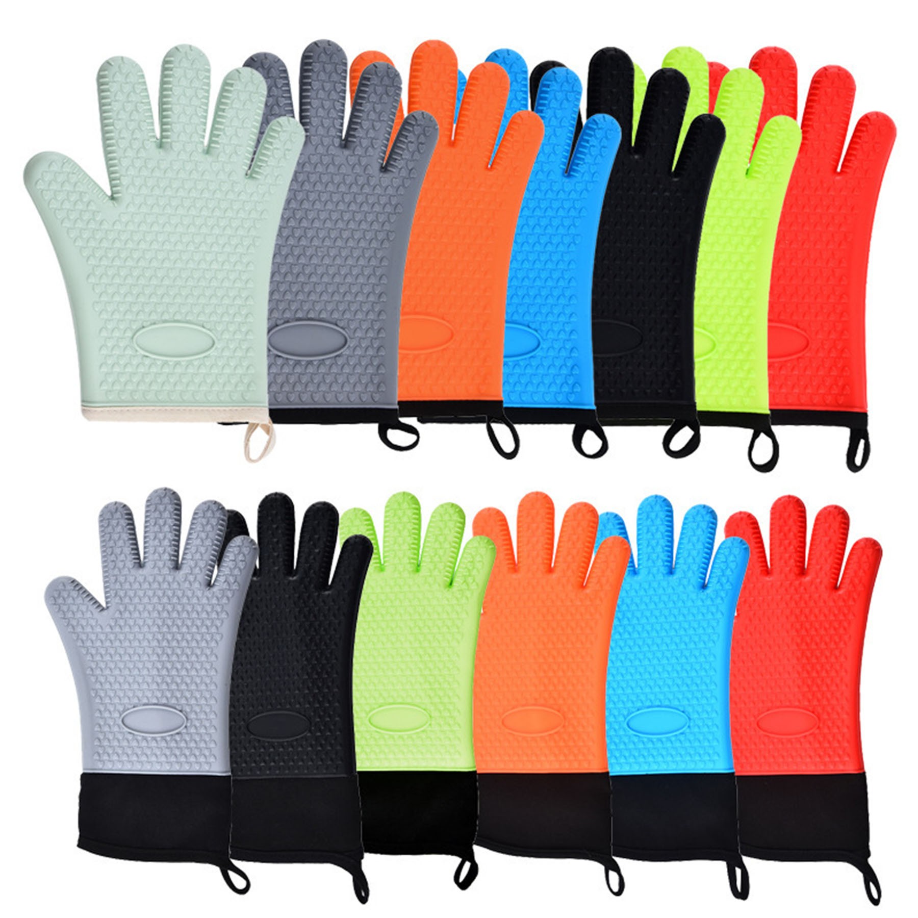 Ribbed Soft Silicone Oven Mitt 2