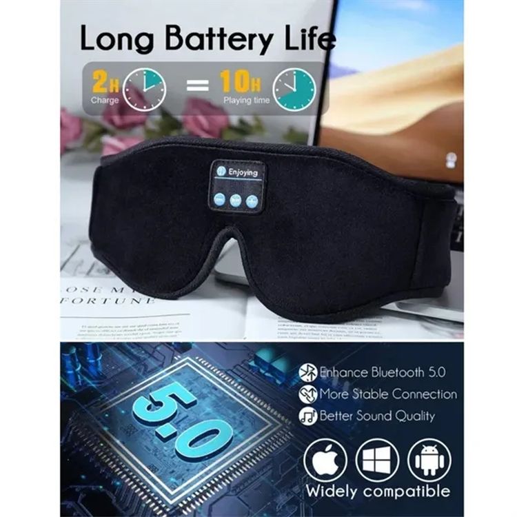 Bluetooth Wireless 3D Eye Mask Sleep Headphone 3