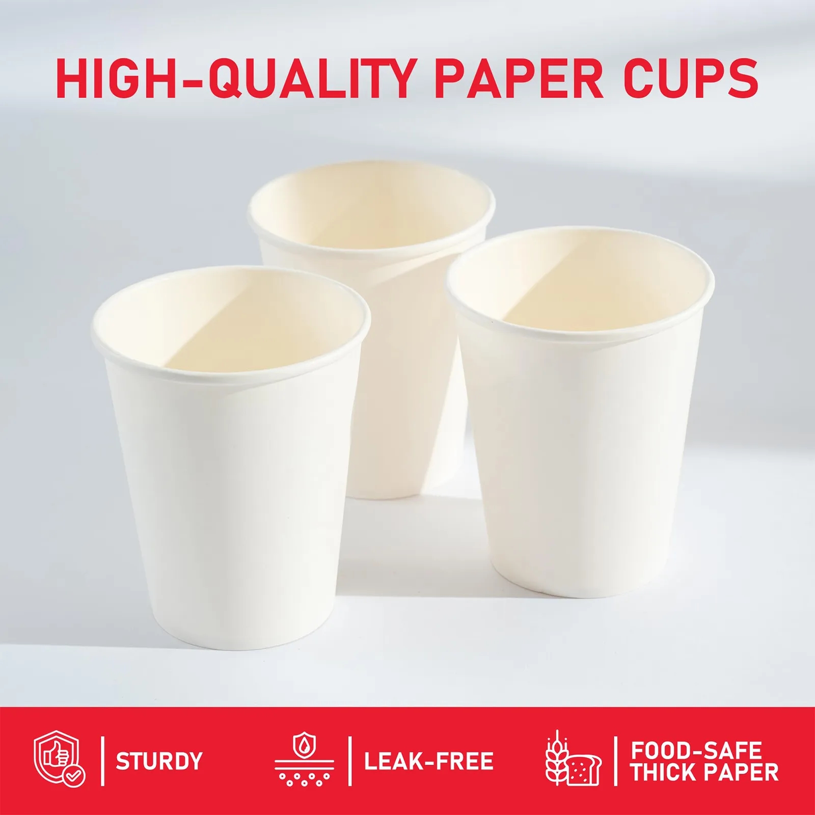 Leak Proof Disposable Paper Cup 3 oz 8 oz 12 oz 16 oz 22 oz 2