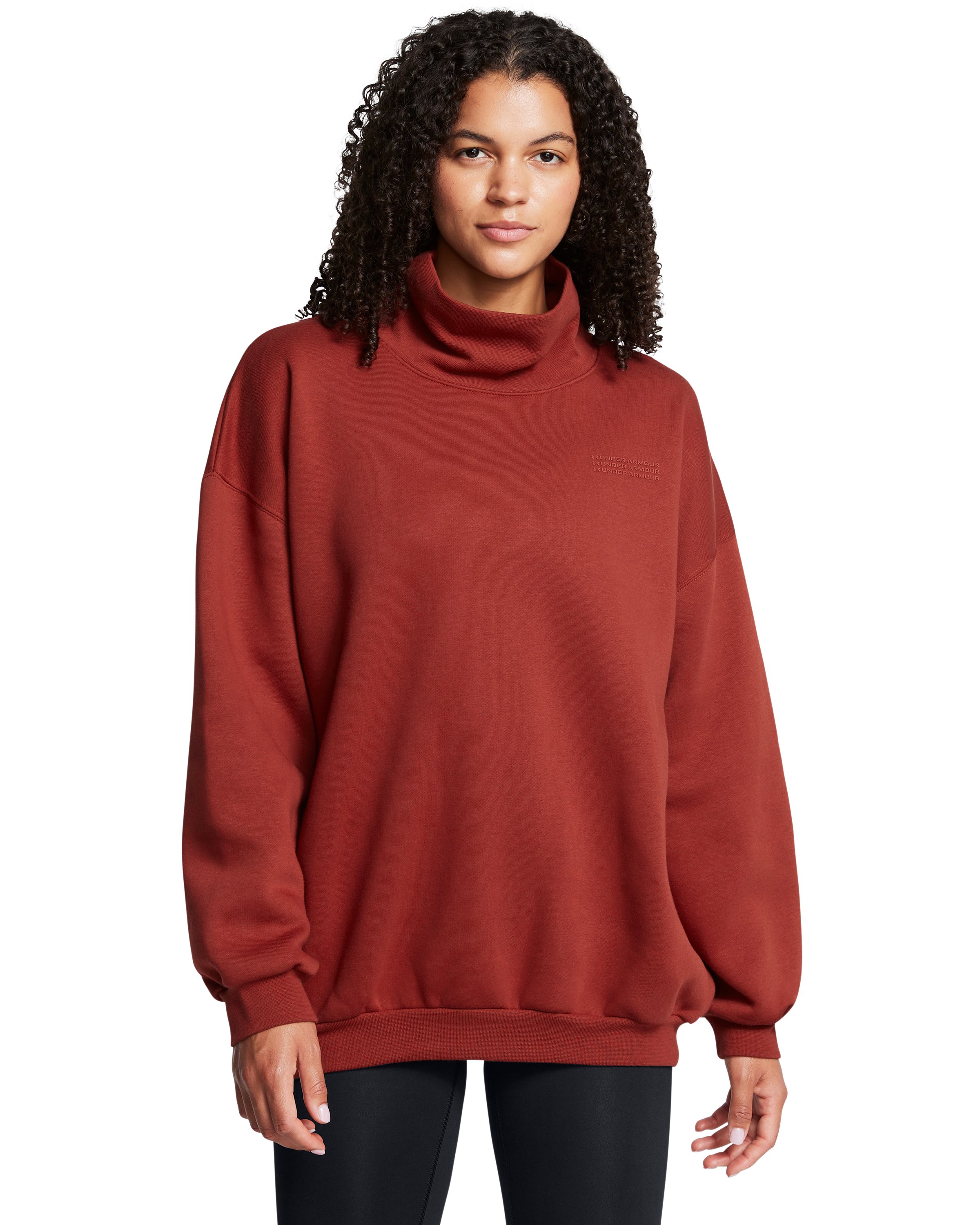 UA Icon Fleece Women's Oversized Mock Crew 4