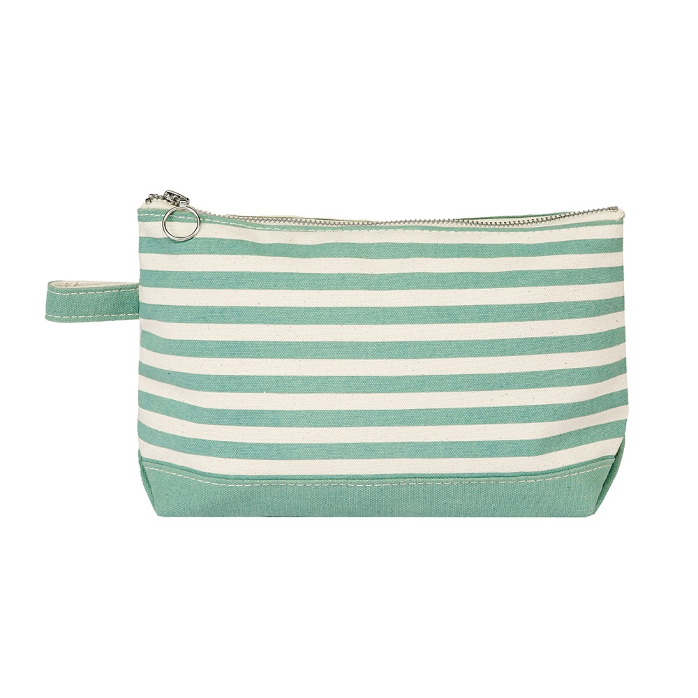 12 Oz. Medium Weight Canvas Stripe Makeup Bag 7