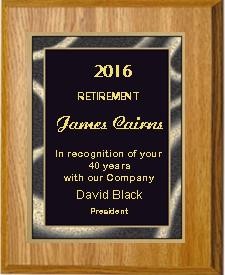 8" x 10" Oak Finish Plaque with a Black Artist Plate 2