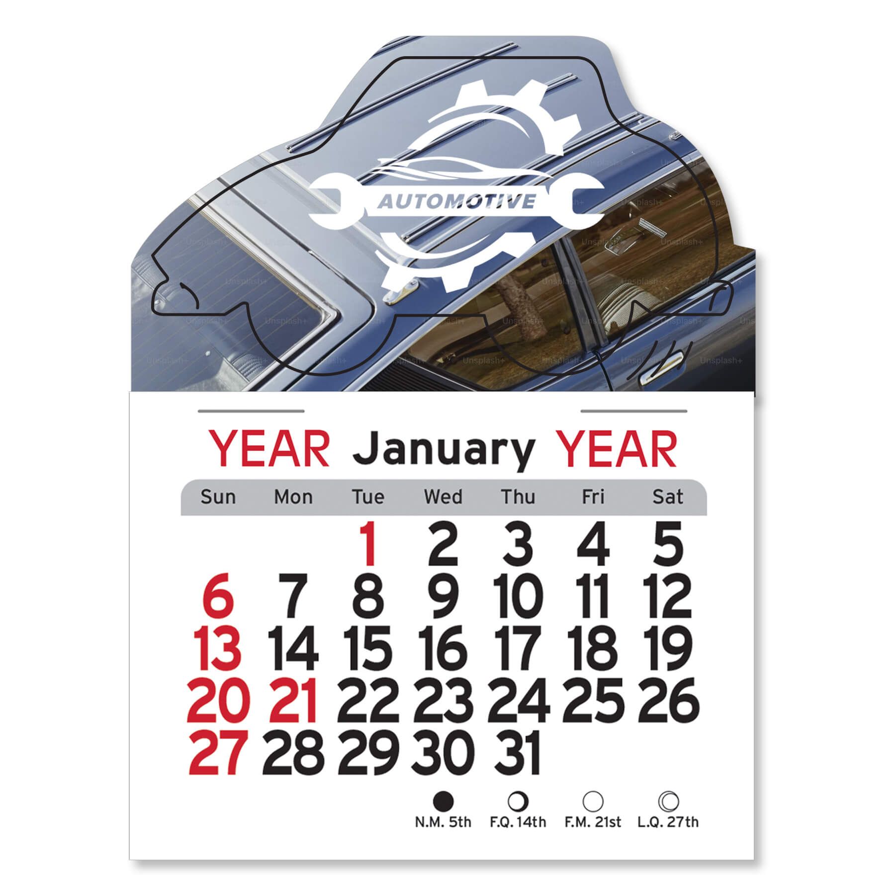 Adhesive Peel-N-Stick® Calendar - Car 2