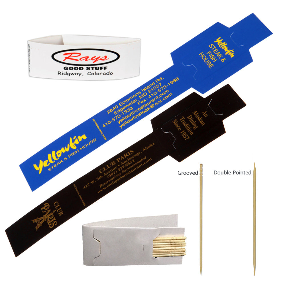 Custom Logo Toothpick Packs - 4 color printing 4