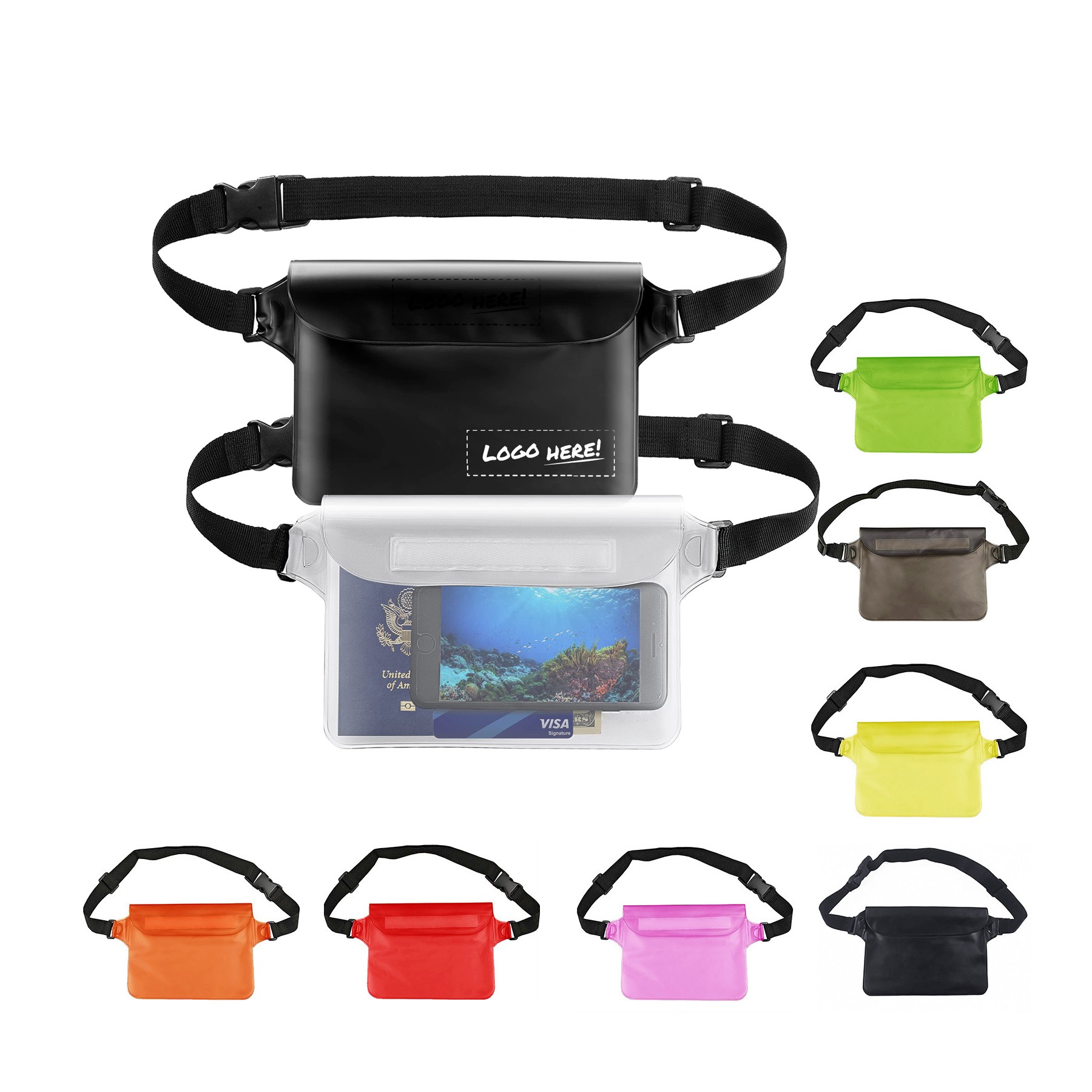 Waterproof Waist Pouch W/ Adjustable Strap 1