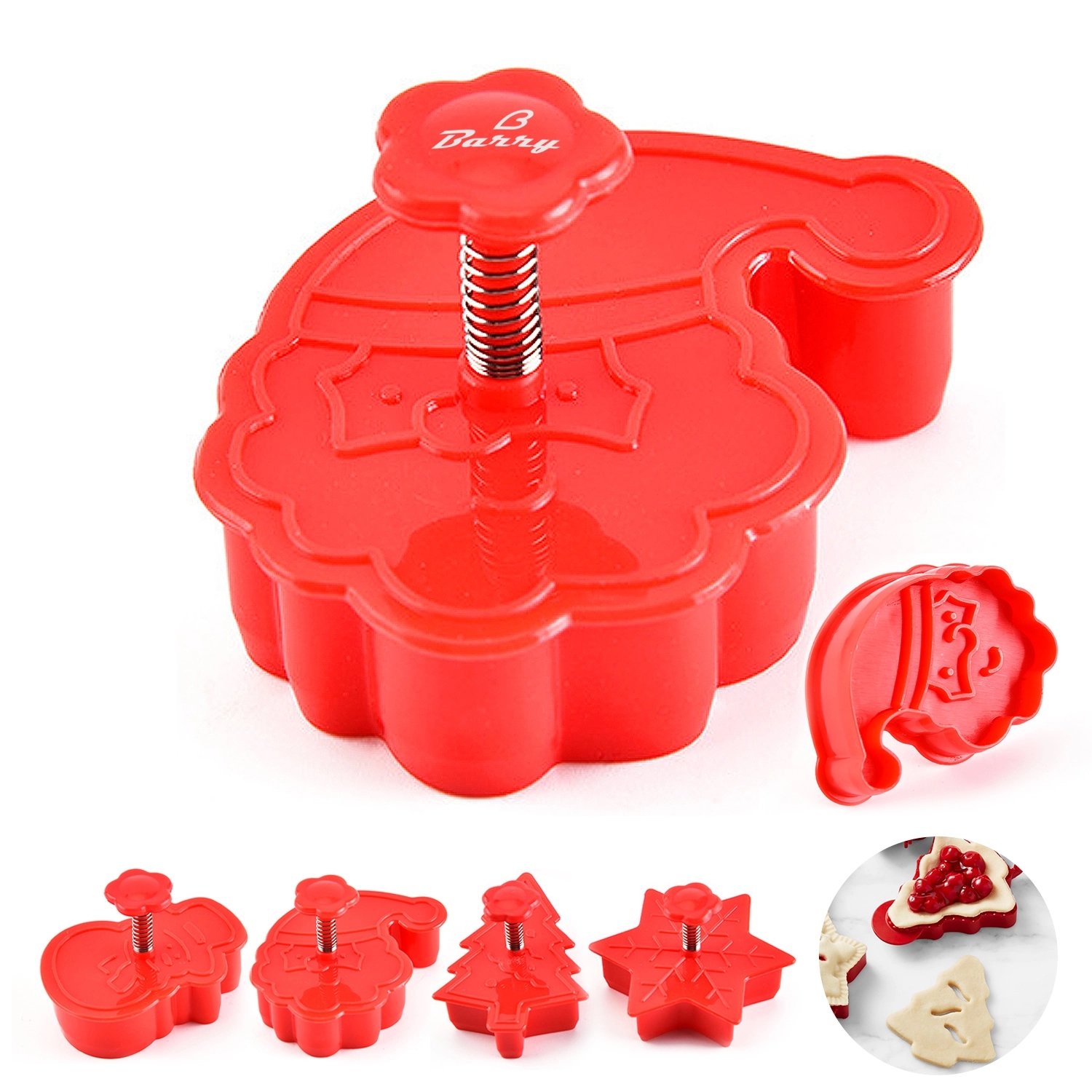 4Pcs Plastic Christmas Cookie Cutter Set 4