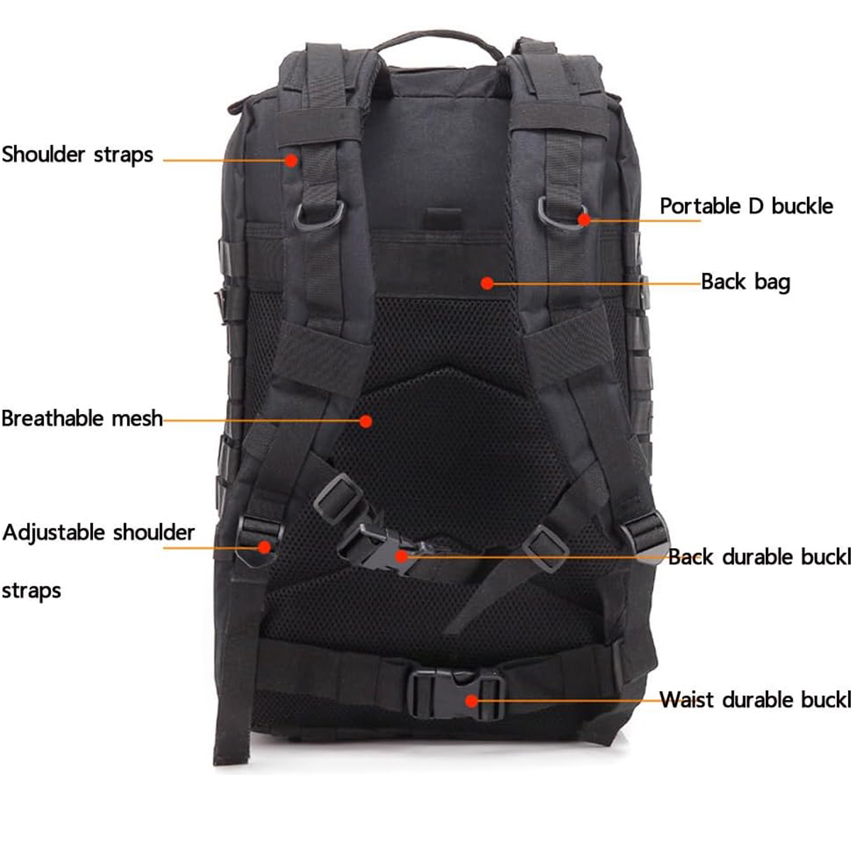 45L Military Tactical Backpack Large Army 3 Day Assault Pack Carryon 2
