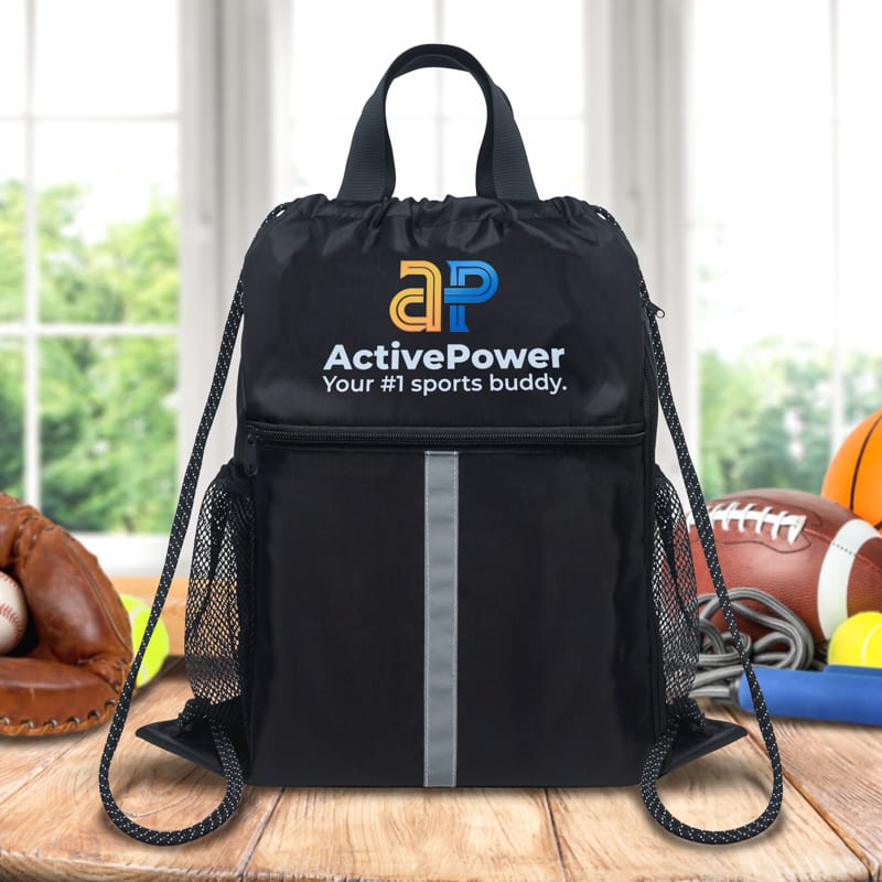 Drawstring Sports Backpack Bags With Bottle Holders 20
