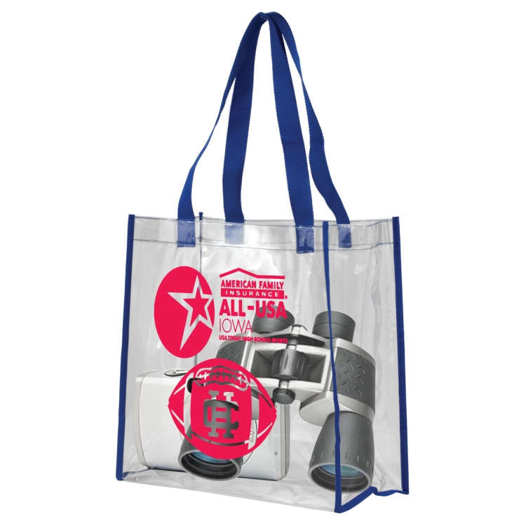 12" W x 12" H x 6" Gusset - "Matterhorn" Clear Vinyl Stadium Compliant Tote Bag 3