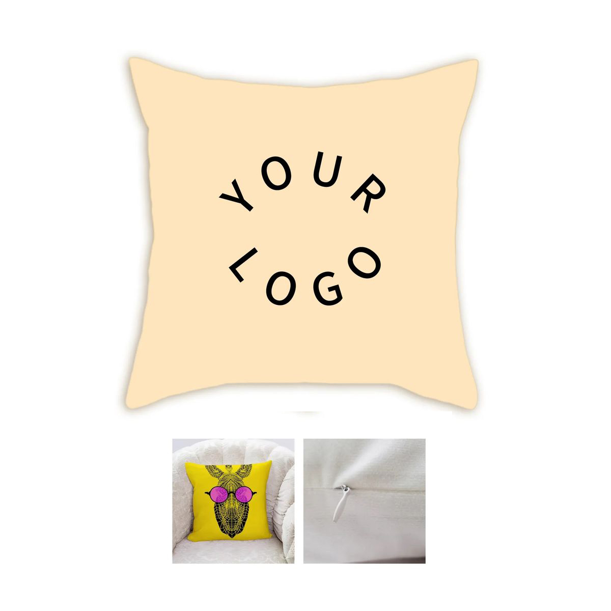 Linen Fabric Pillowcase with Invisible Zipper Closure 1