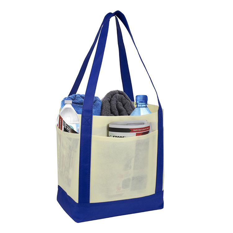 18"W x 12"H x 7" Gusset - "THE CRUISER" Faux Canvas 3-Pocket Value Tote 10