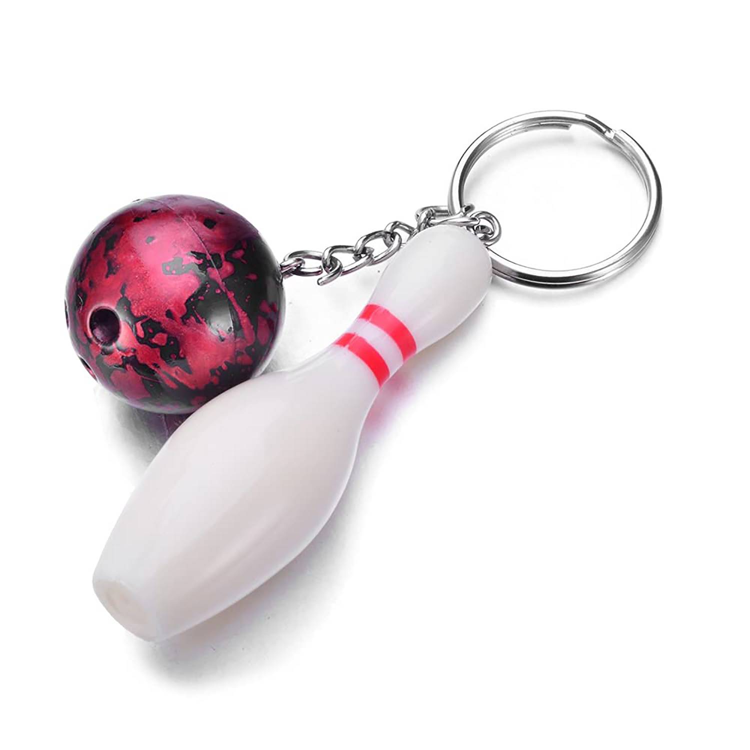 Alloy Bowling Ball Keychain w/ Pin Pendant 9