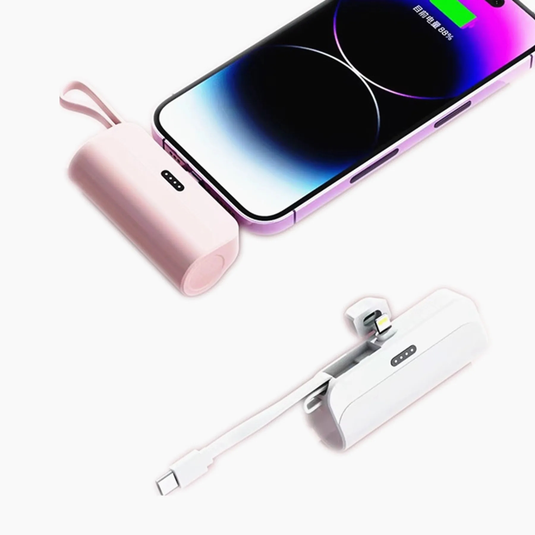 2 in 1 Pocket Keychain Emergency Powerbank with Cable 11