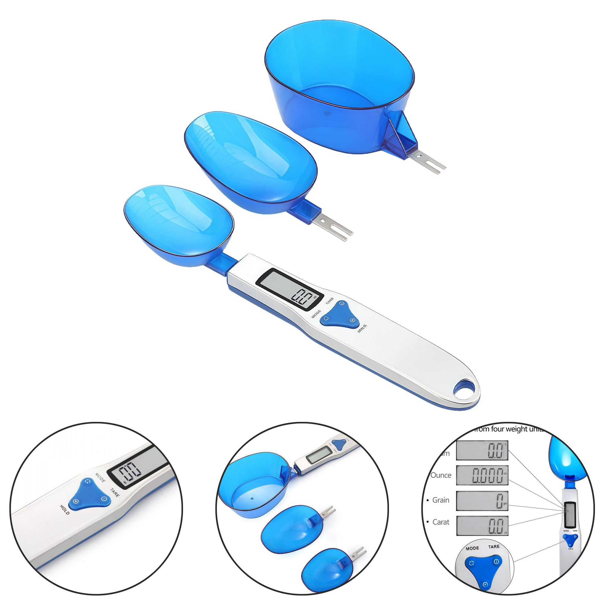 500g/0.1g Stainless Steel Electronic Measuring Spoon Set 2