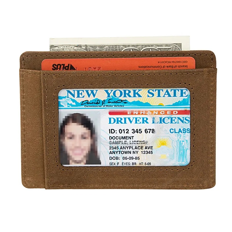 RFID Blocking Leather Slim Front Pocket Wallet 2