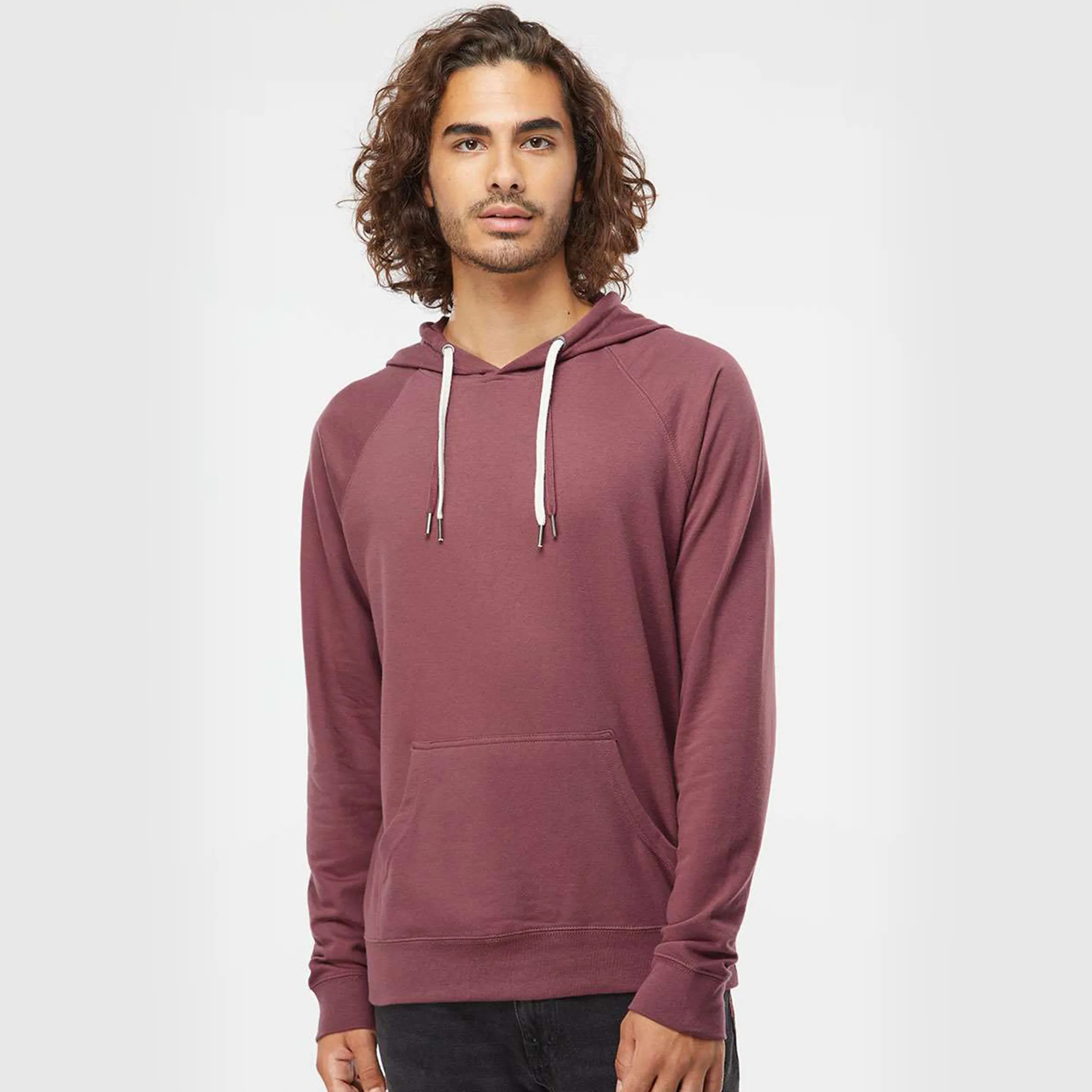 Unisex Lightweight Loopback Terry Hooded Pullover 18