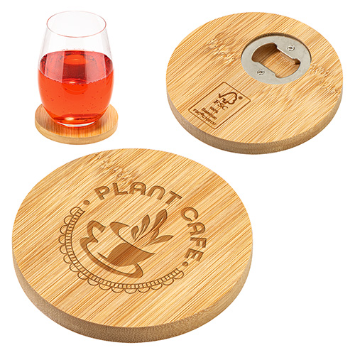 Bamboo Coaster with Bottle Opener 8