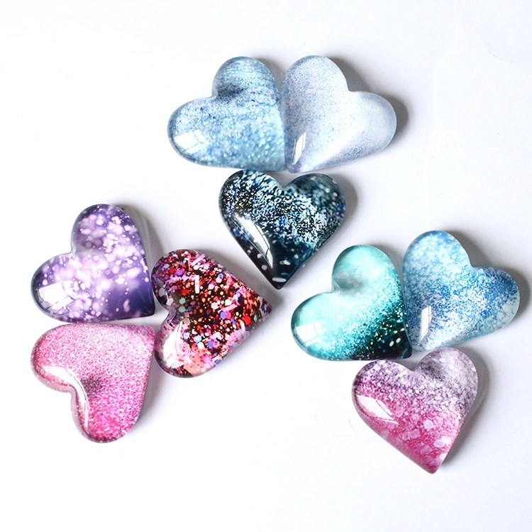 Custom Printing Heart Crystal Glass Fridge Magnets 5