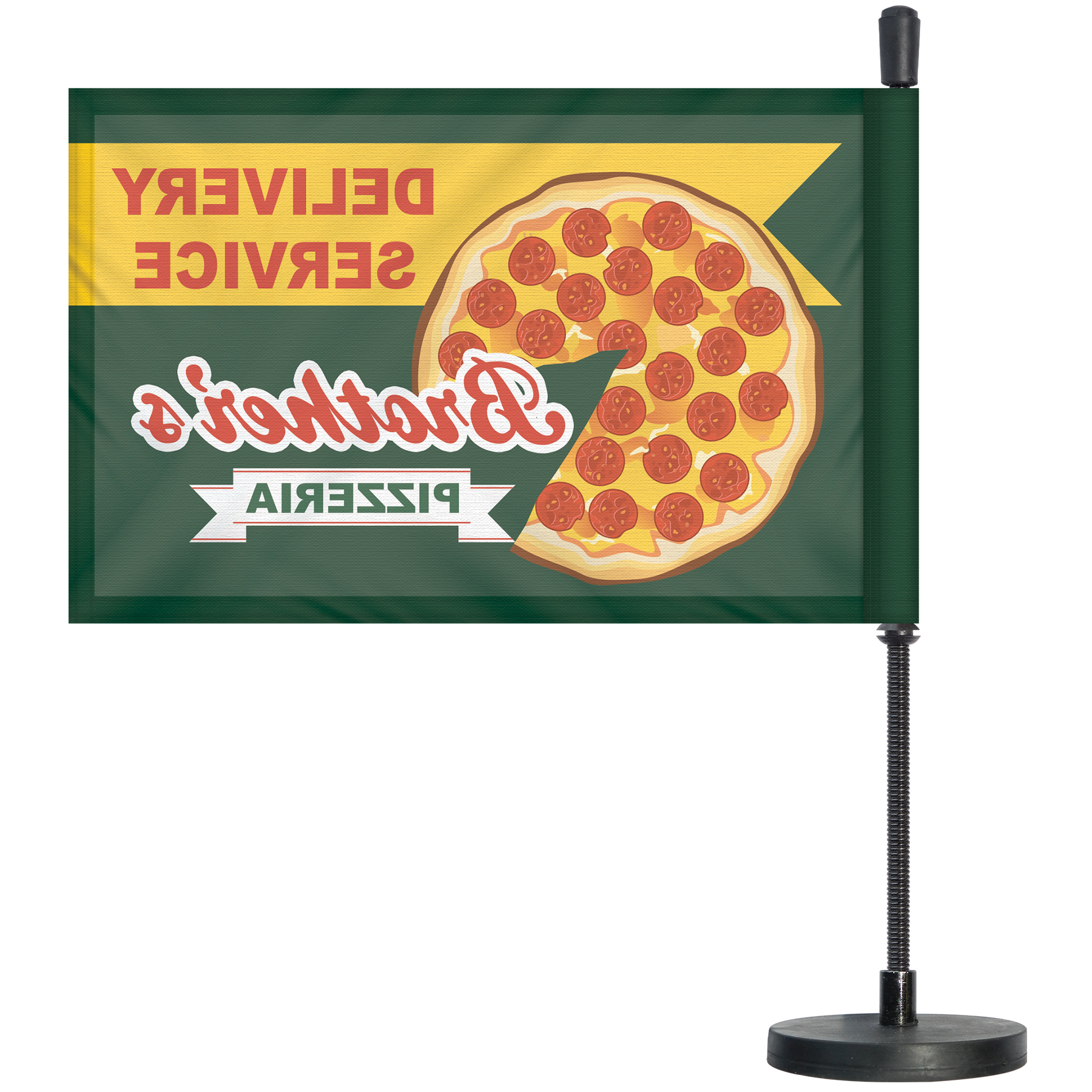 Custom Magnetic Car Flag Kit - Single Reverse 3