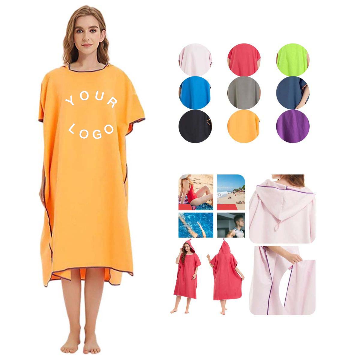 Portable Adult Poncho with Moisture Wicking Design 2