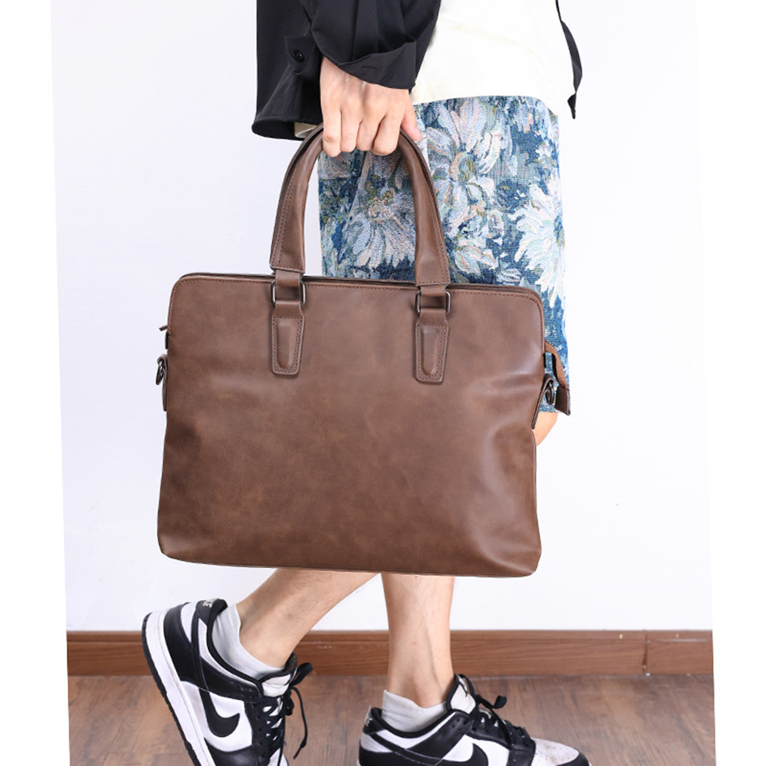Casual Pu Leather Messenger Tote Bag 7