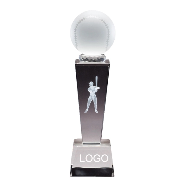 BASEBALL CRYSTAL TOWER TROPHY 2