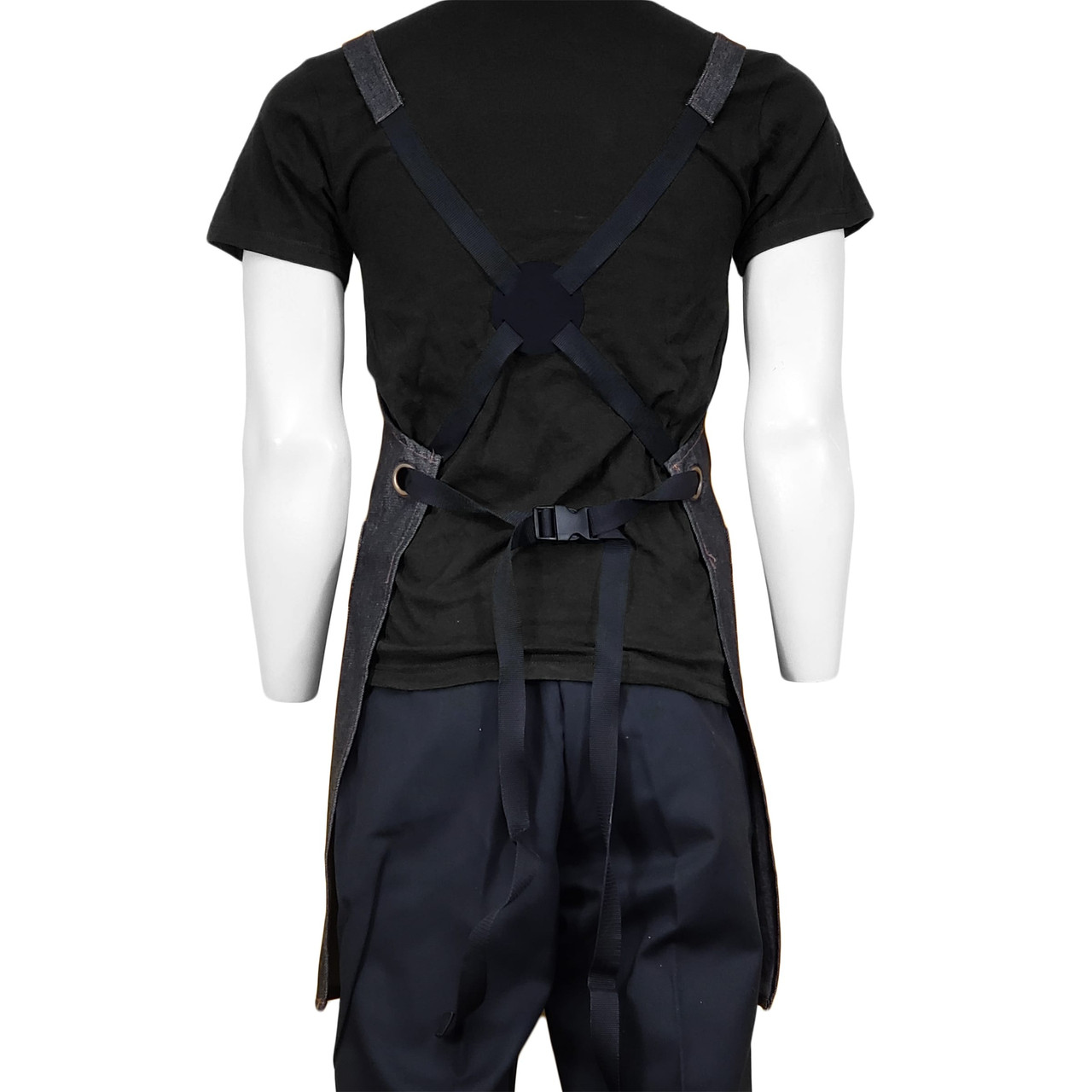 26 in. x 31 in. Denim Cross Back Apron with Pockets (BLANK) 3