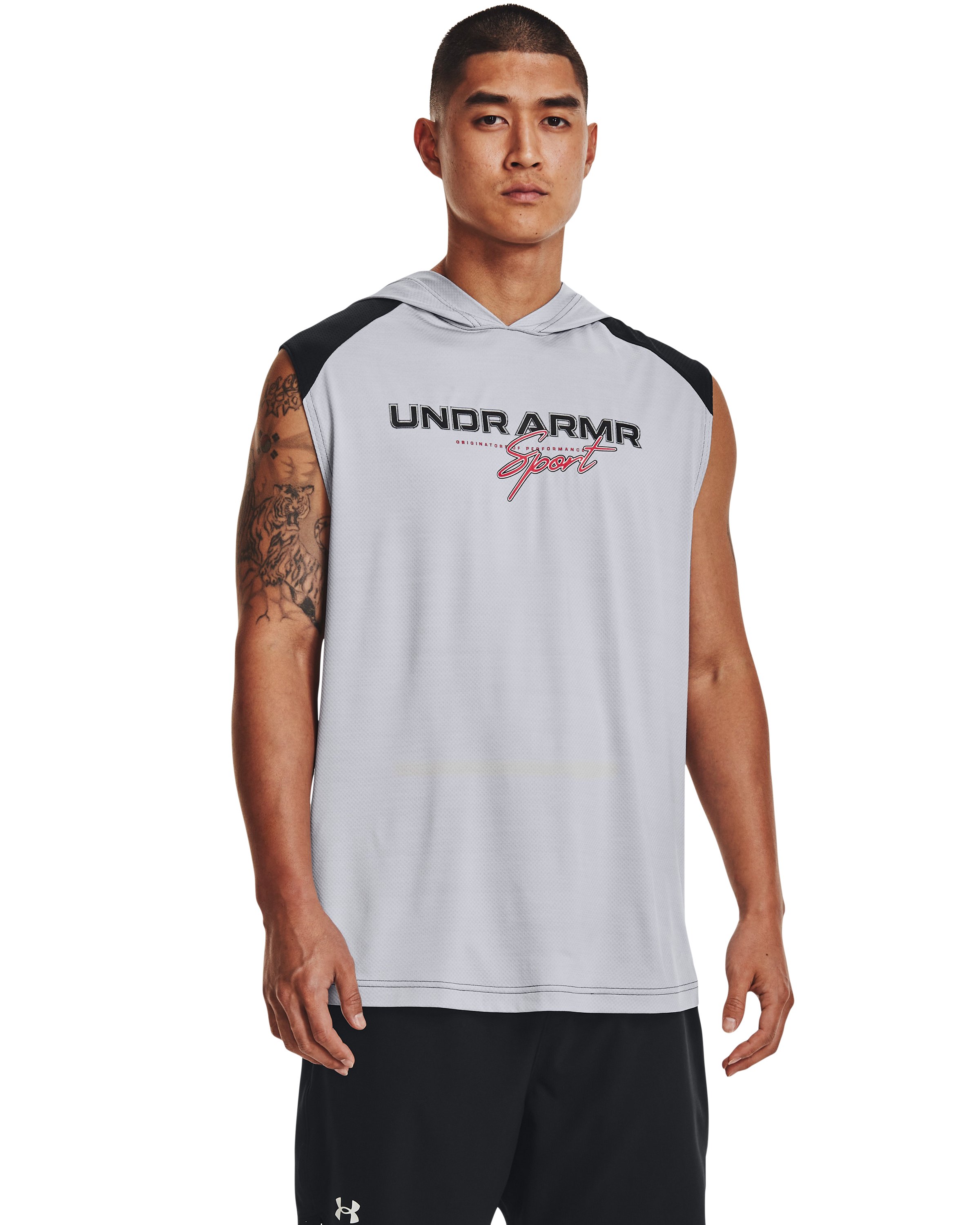 UA Mesh Sport Men's Sleeveless Hoodie, custom hoodie or sweatshirt with logo imprint 3