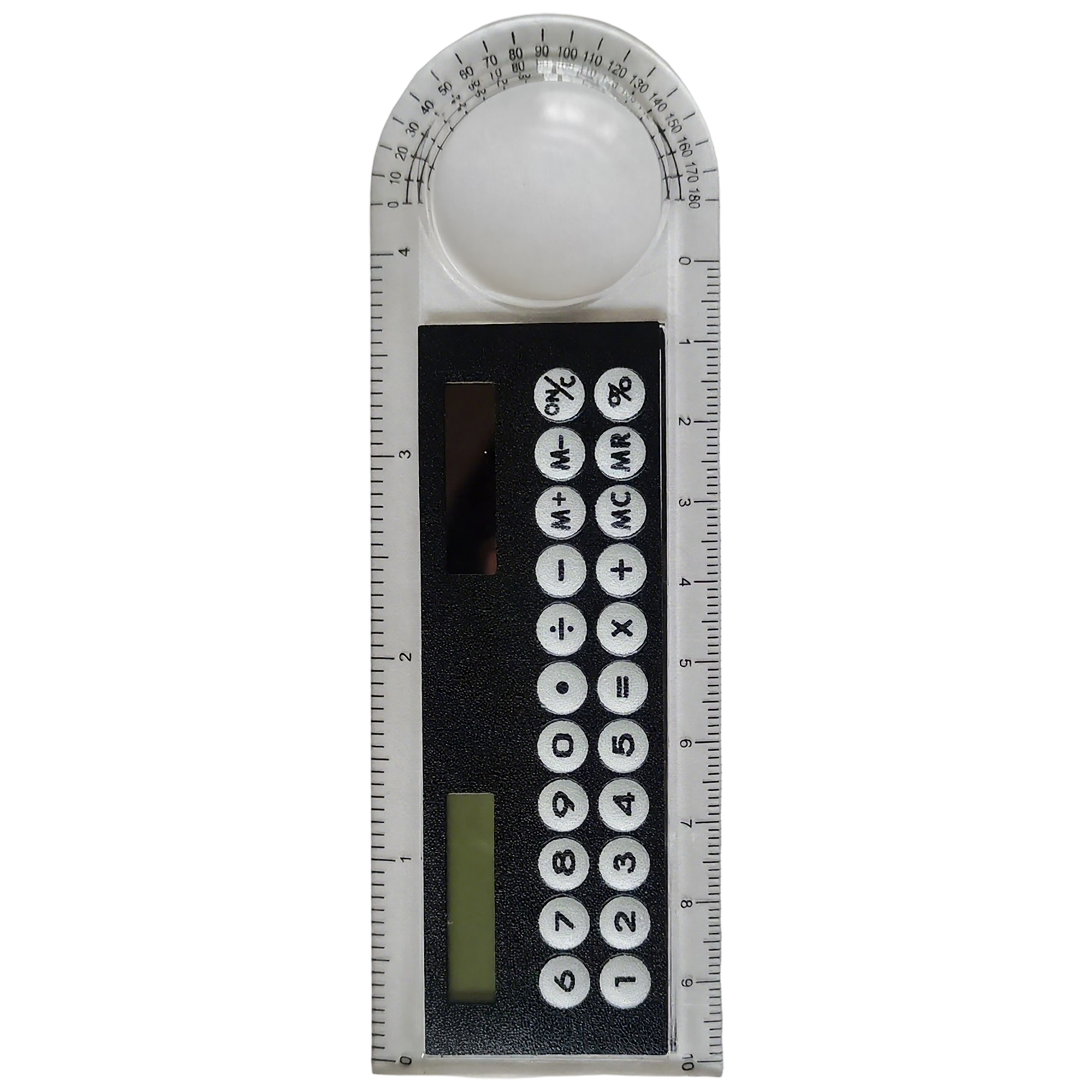 Plastic Solar Calculator Ruler With Protractor And Magnifier 5.2" 9