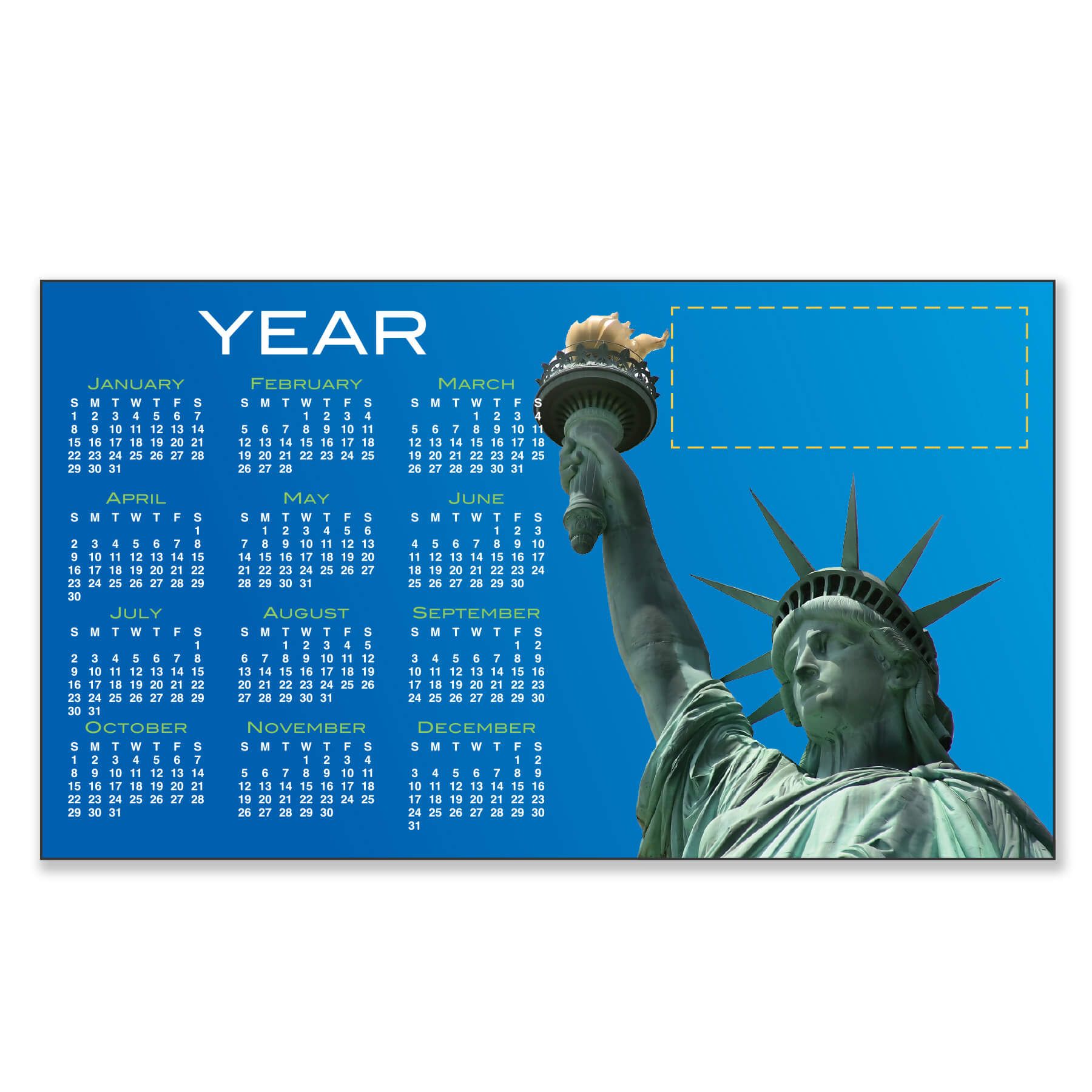 4" x 7" Large Magnetic Calendar 20 Mil 9