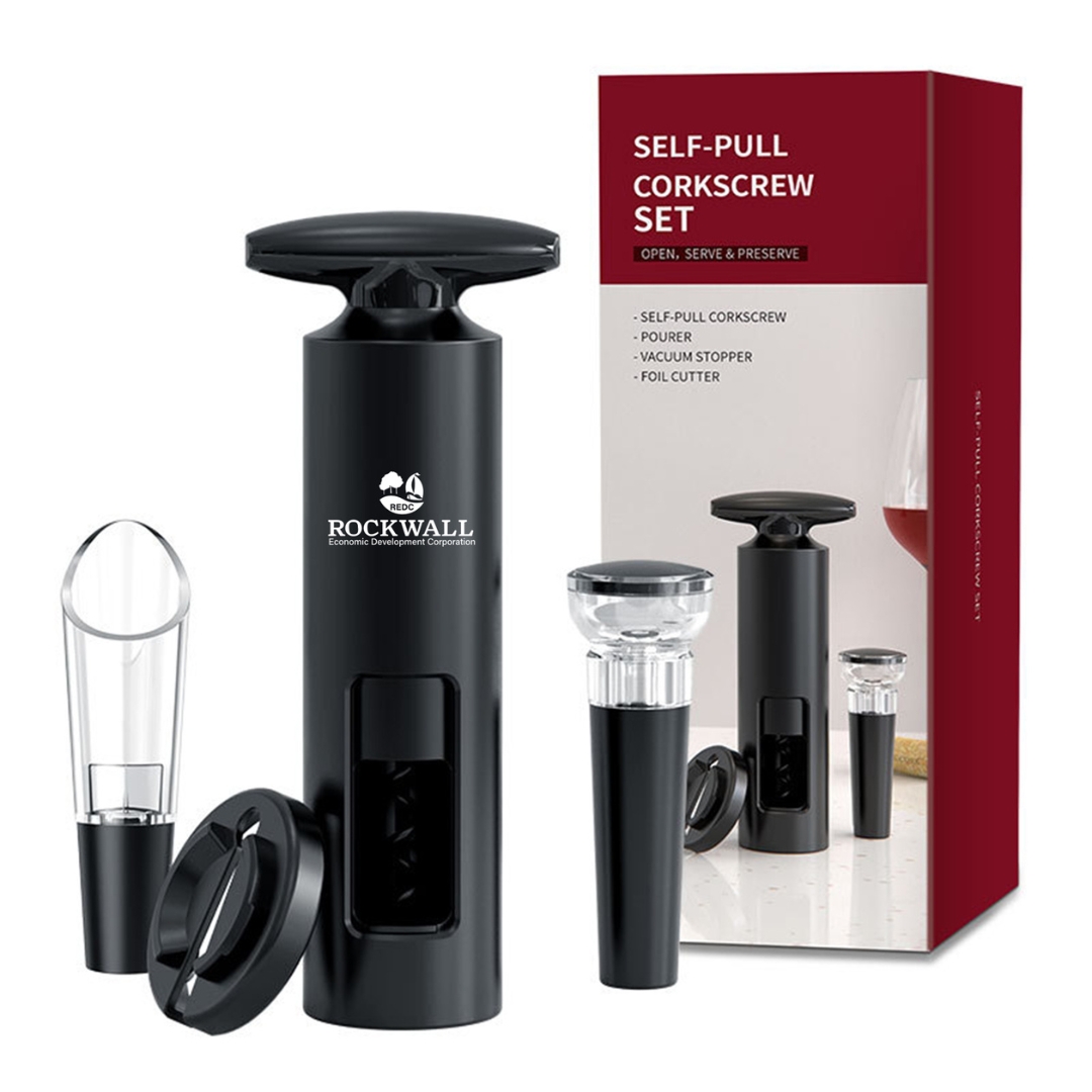 WineVault Wine Opener, Pourer & Preserver Combo Set 4