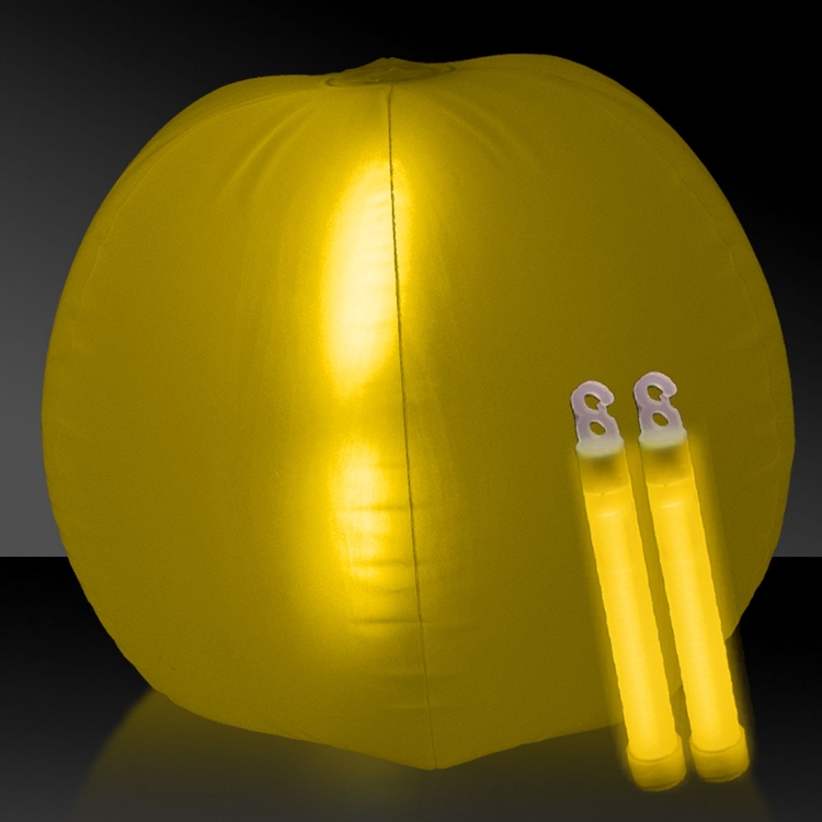 Translucent Yellow 24" Inflatable Beach Ball with Glow Stick 4