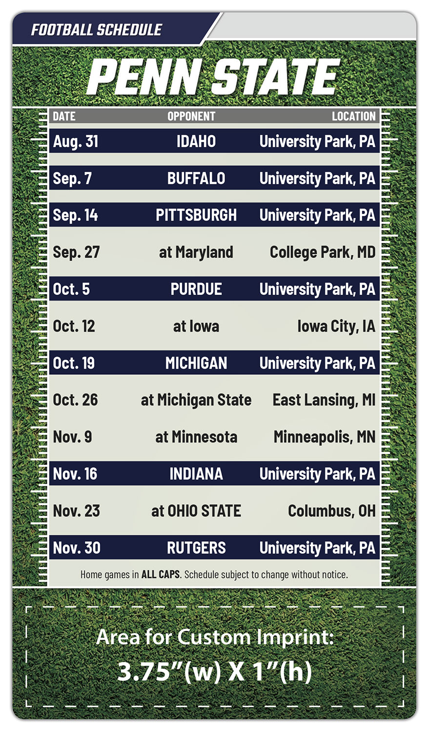Magnet Sport Schedules - 4x7 Football Round Corners - 25 mil.