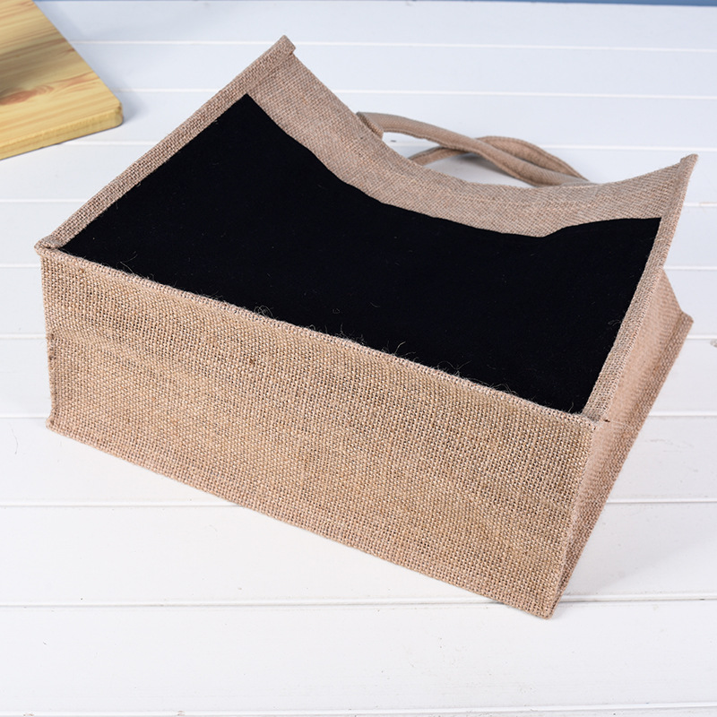 Large Jute Tote Bags With Front Pocket, custom tote bag with logo imprint 2
