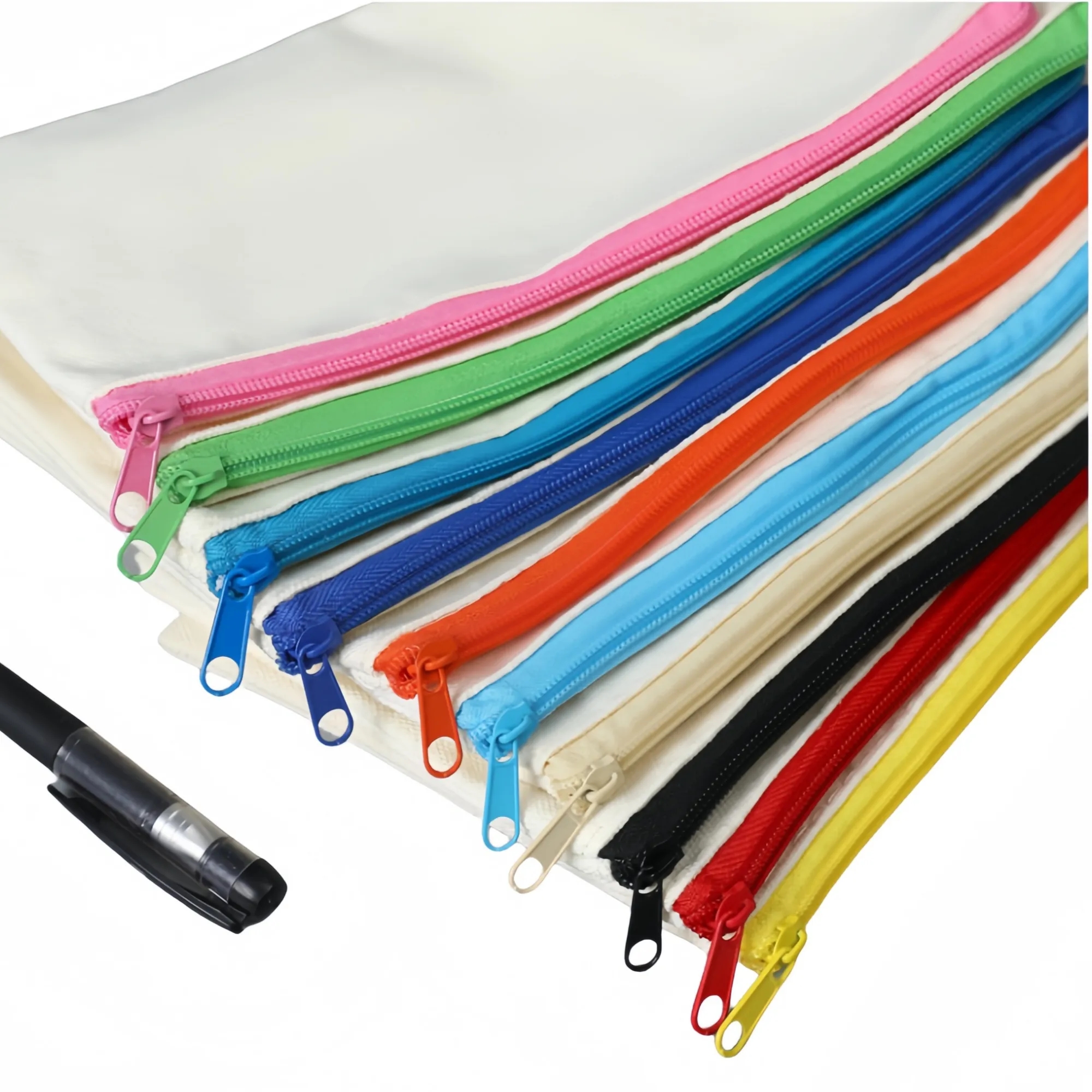MOQ50 Eco-Friendly Cotton Canvas Zipper Pouch, custom tote bag with logo imprint 2