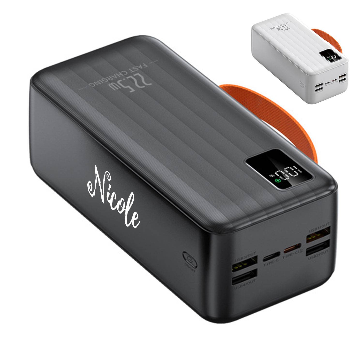 50000mAh Portable Fast Charging Power Bank w/ Built in Cable