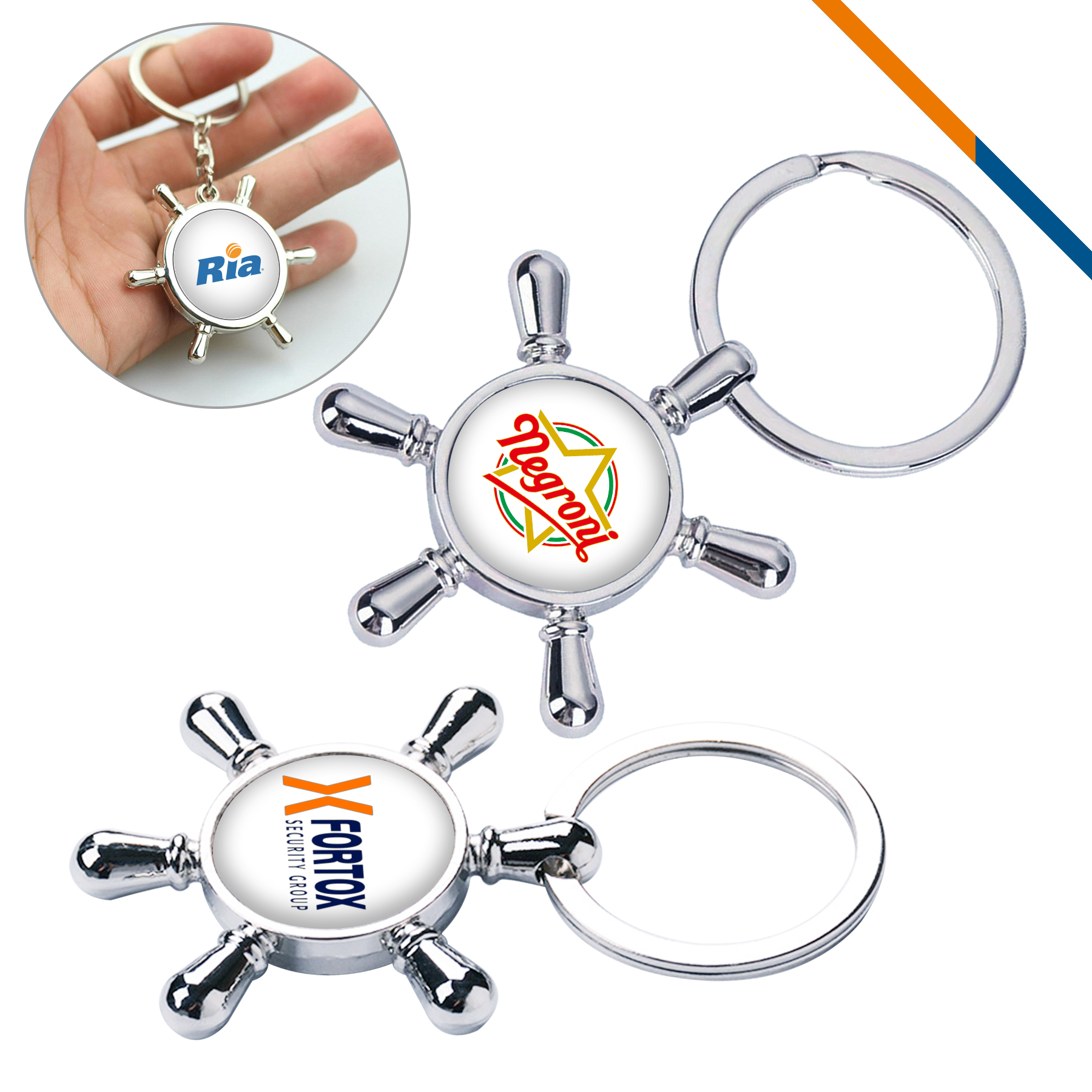 TidePilot Ship Wheel Compass Keychain 5