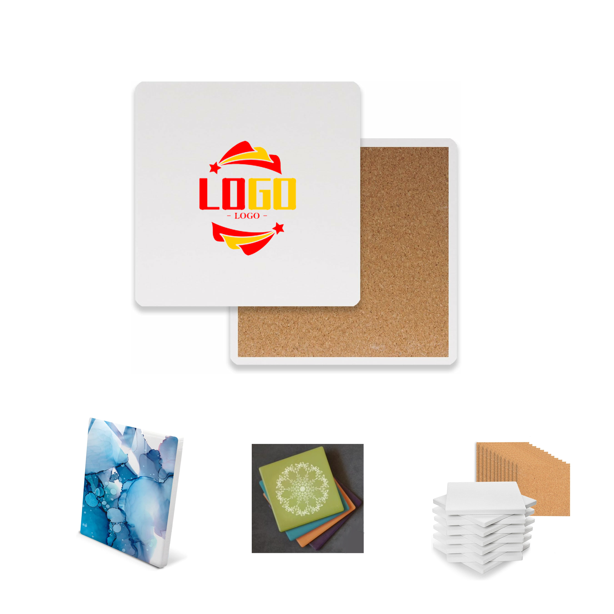 High-quality Square Ceramic Coasters 1