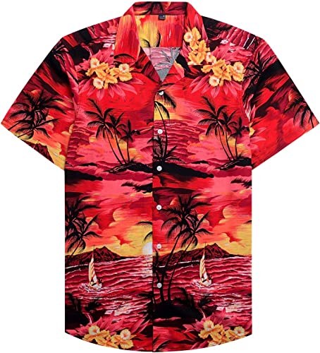 100% Polyester Regular Fit Short Sleeve Casual Hawaiian Shirt for Men 3