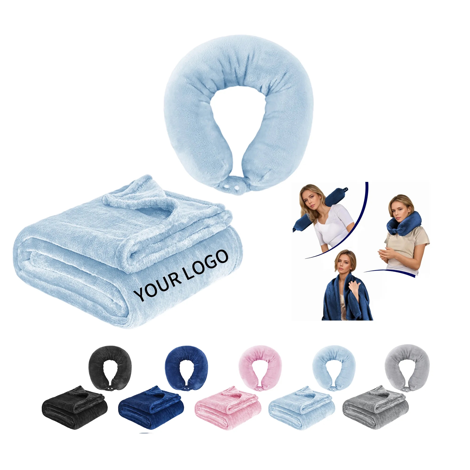 MOQ 50 2-in-1 Travel Blanket & Pillow 8