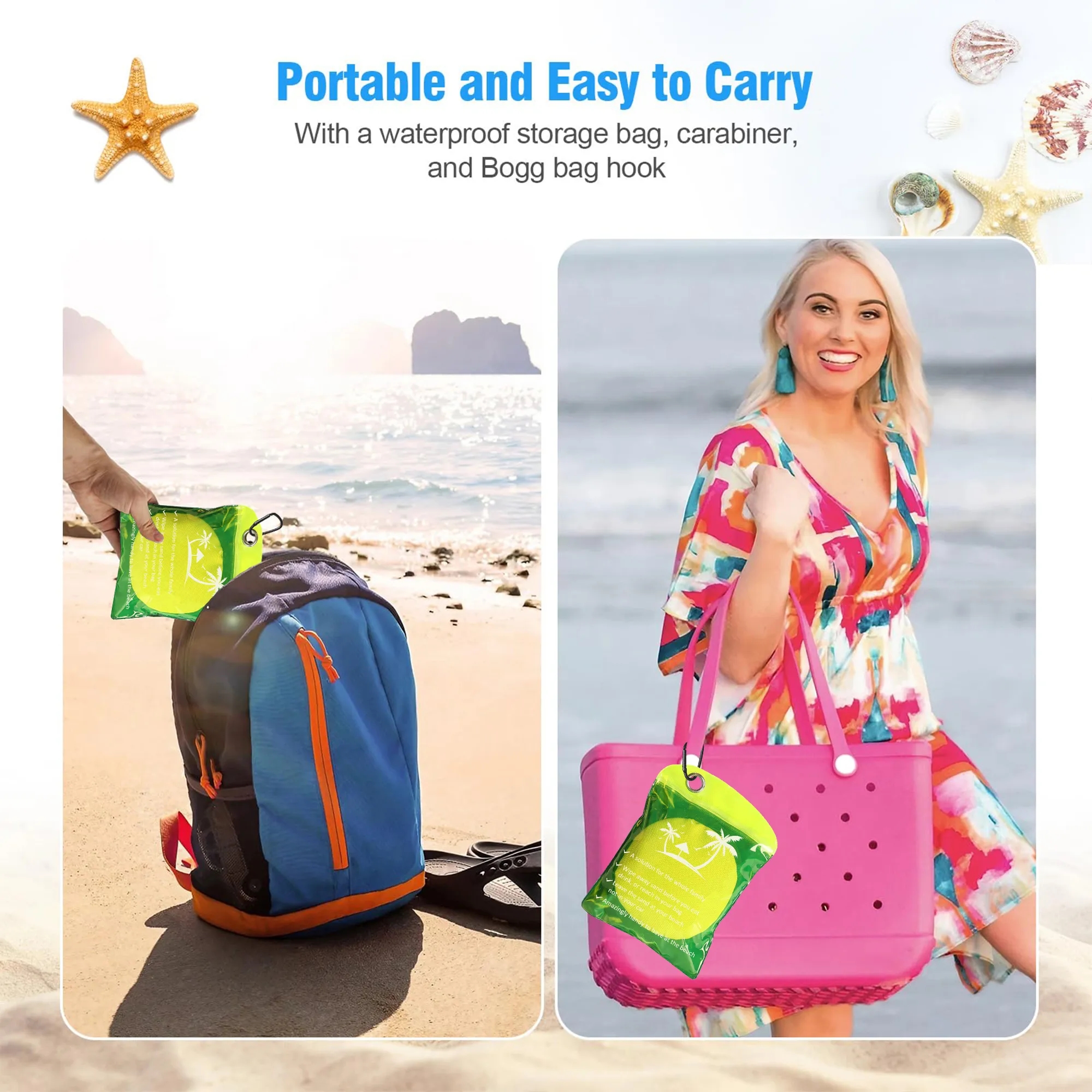 Beach Sand Remover Bag with Carabiner 13