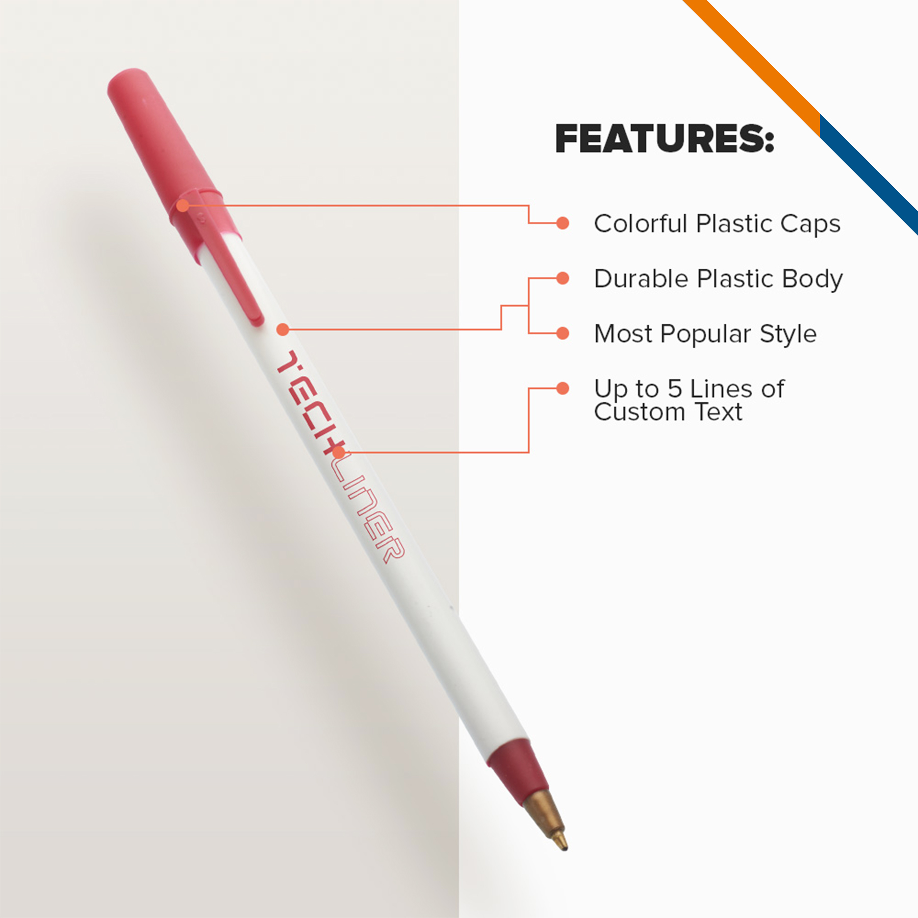 Kuricom Value Stick Ballpoint Pens 18