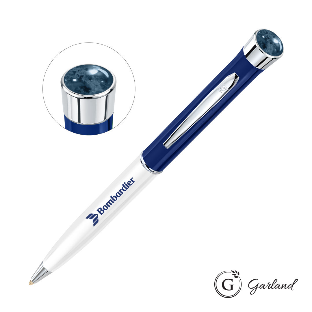 Garland® Patriot Aura Ballpoint Twist Pen - Chrome Accent