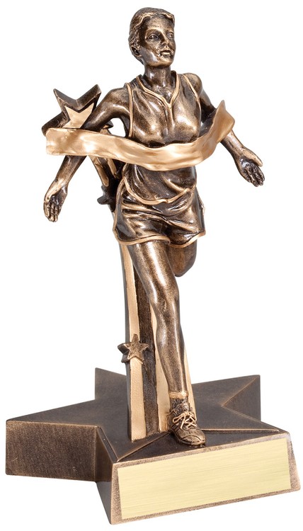 6 1/2" Tall Track Female Superstar Resin Award 2
