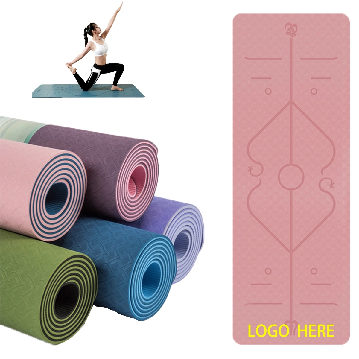 Yoga Mat With Alignment Lines 2