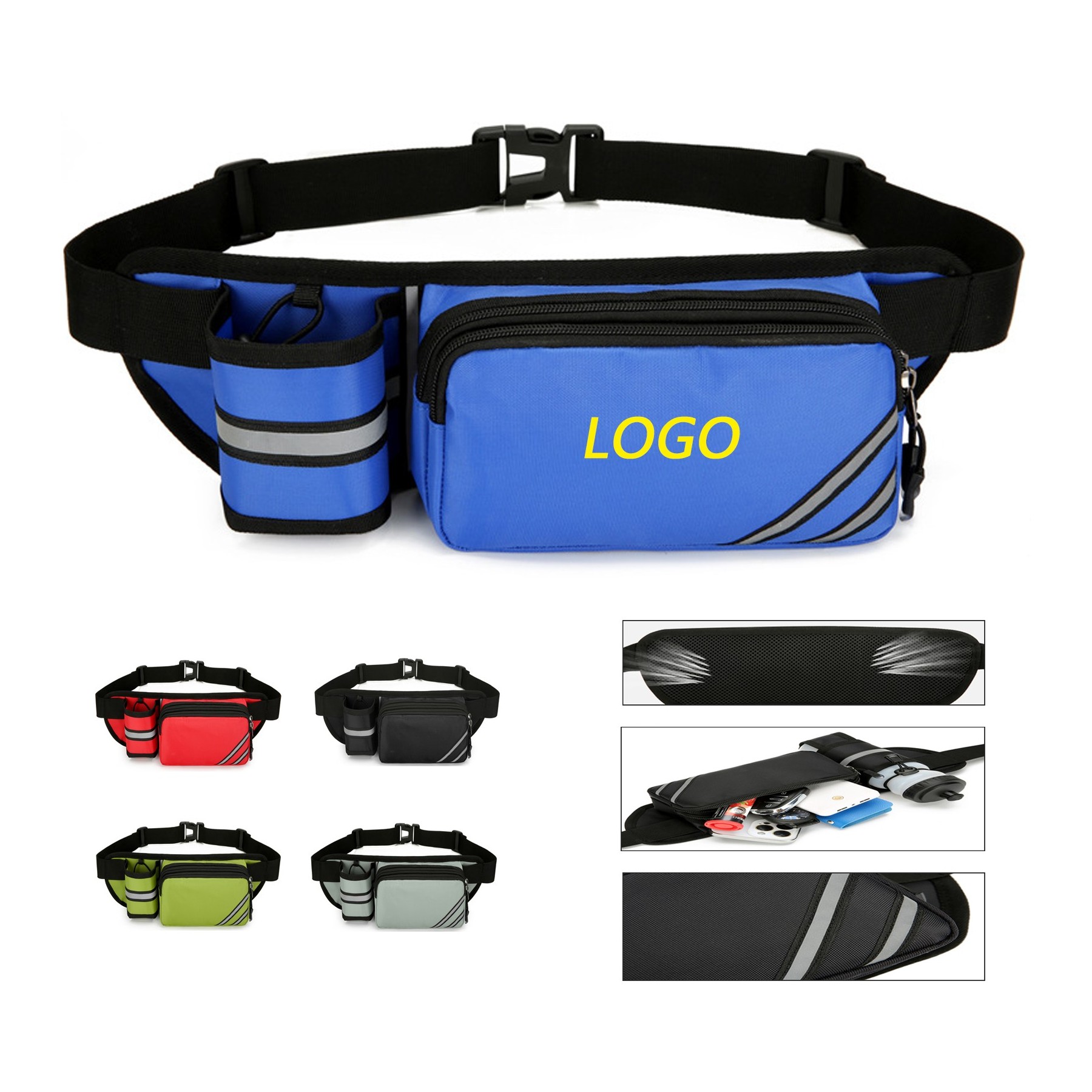 Waterproof Running Waist Bag With Water Bottle Holder 7