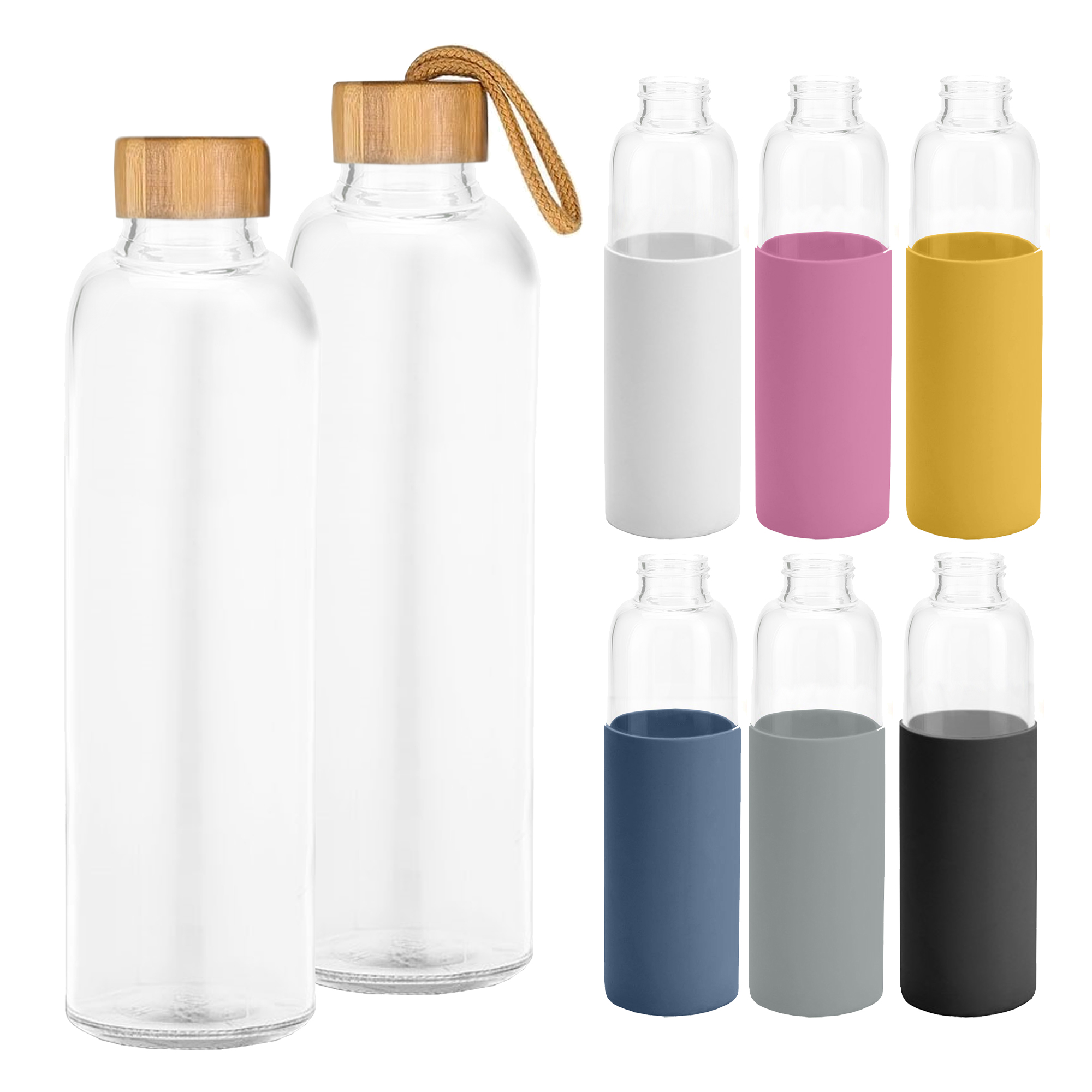 Honya Glass Drink Bottle with Sleeve 8